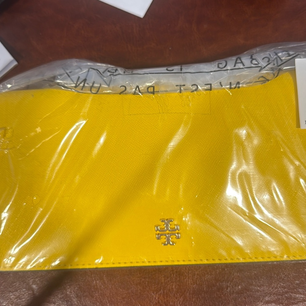 Tory Burch Yellow and Brown Wallet